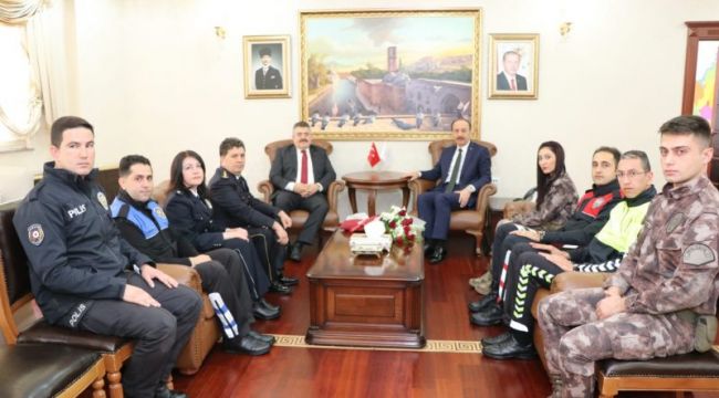 Vali Erin, Polis Teşkilatını Kabul Etti
