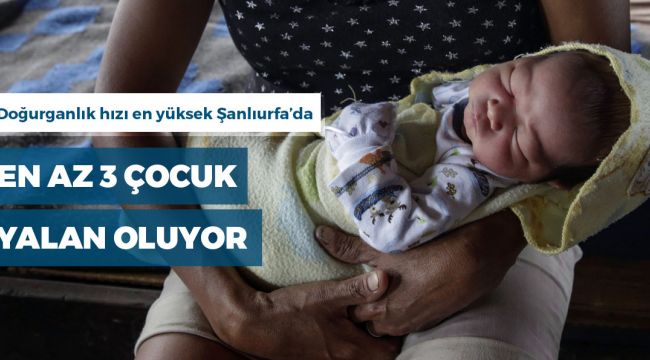 Doğurganlık hızının en yüksek olduğu il Şanlıurfa oldu.