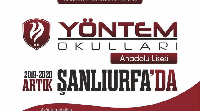 Yöntem Eğitim Okulları artık Şanlıurfa'da