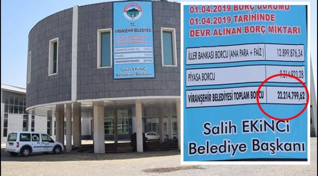 Viranşehir Belediyesi’de Borcunu Açıkladı