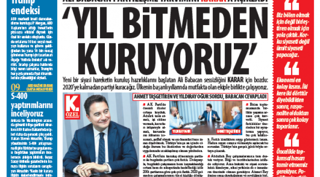 Ali Babacan: Yıl bitmeden partiyi kuruyoruz