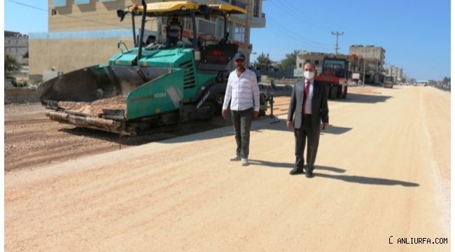 Akçakale-Şanlıurfa yolunda ilk etap çalışmasında sona doğru