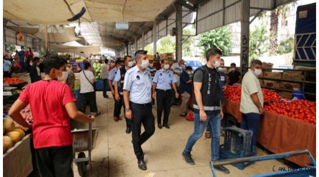Haliliye'de ekipler maske denetiminde