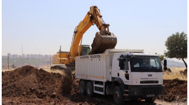 Karaköprü'de yol yapım çalışmaları sürüyor