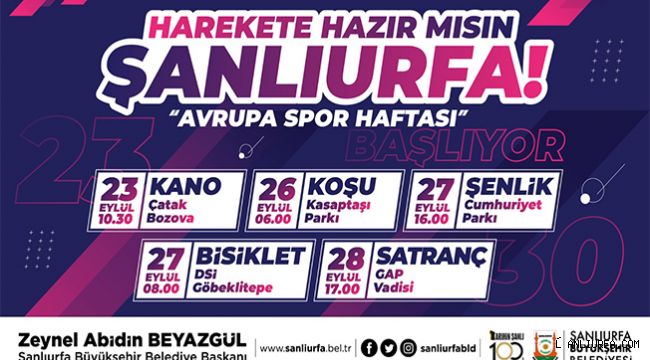 Şanlıurfa'da Avrupa Spor Haftası Başlıyor