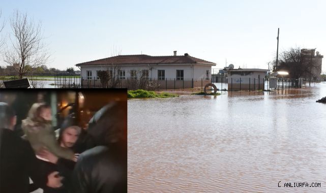 Sular Altında Mahsur Kalan Aileyi Belediye Ekipleri Kurtardı