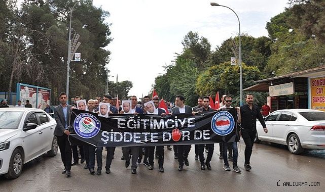 Akçakale'de Öğretmenlere Yönelik Şiddeti Kınamak İçin Halk Yürüyüşü Düzenlendi.