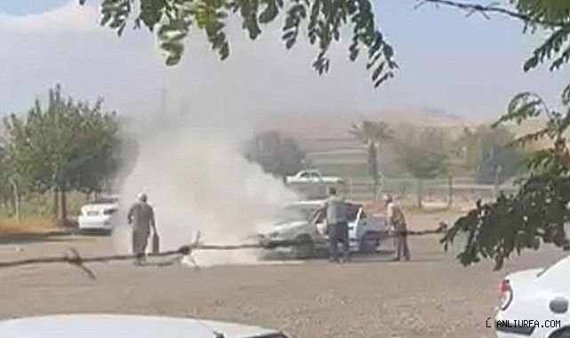 Urfa'da bir otomobil alev aldı!