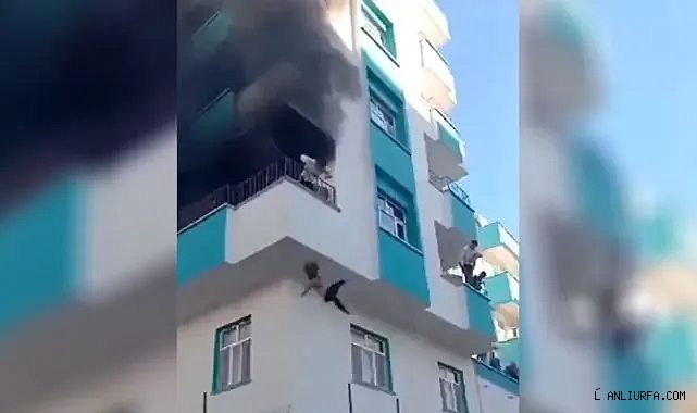 Şanlıurfa'da korku dolu anlar! Yangından atlayarak kurtuldular!