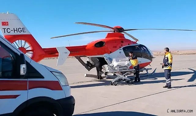 Helikopter ambulans Urfa'dan havalandı!