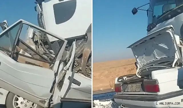 Urfa'da feci kaza! Beton mikseri otomobili ezdi!