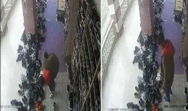 Urfa’da hırsız camiye dadandı! Ayakkabısını değiştirip gitti!