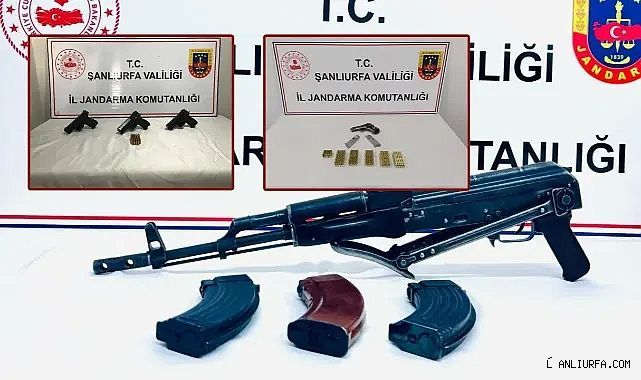 Urfa'da jandarma baskın yaptı! Ruhsatsız silahlara el konuldu!
