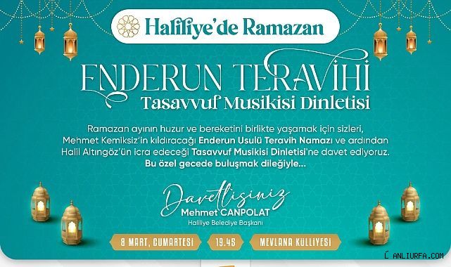 Haliliye Belediyesi, Enderun Teravih Geleneğini Sürdürüyor