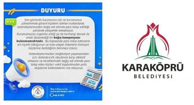 Karaköprü Belediyesi'nden Dolandırıcılık Uyarısı