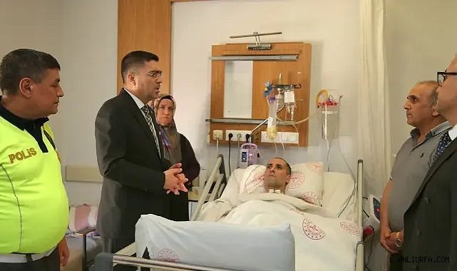 Şanlıurfa'da tedavi görüyor! Emniyet Müdürü Aksoy hastanede ziyaret etti!