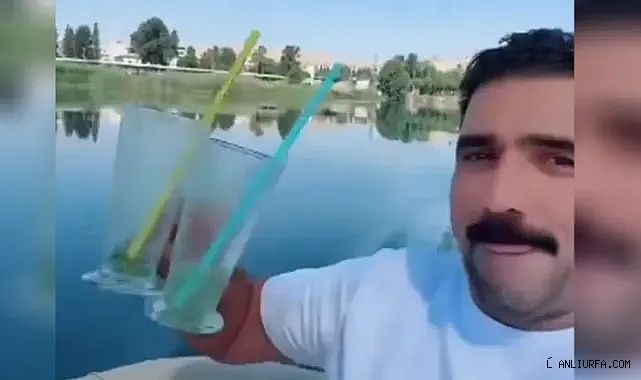 Şanlıurfa'da Fırat Nehri'ne bardak attı! Şahsa para cezası kesildi!