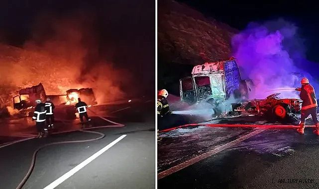 Şanlıurfa'da korku dolu anlar! Akaryakıt tankeri alev aldı!