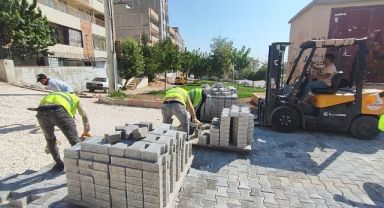 Eyyübiye'de Gece Gündüz Yol Çalışması