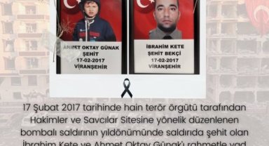 Viranşehir'den Hakimler ve Savcılar Sitesi Saldırısı Şehitlerine Anma Mesajı