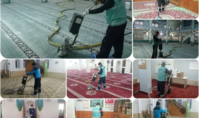 Eyyübiye'de Cami ve Kuran Kurslarında Kapsamlı Temizlik Çalışmaları Devam Ediyor