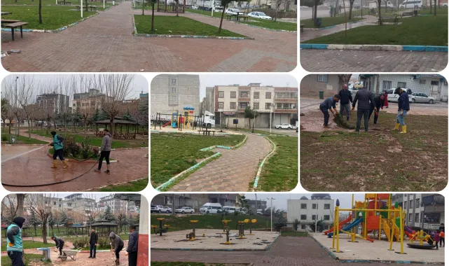 Eyyübiye'de Parklar Temizleniyor: Ekipler Çalışmalara Devam Ediyor