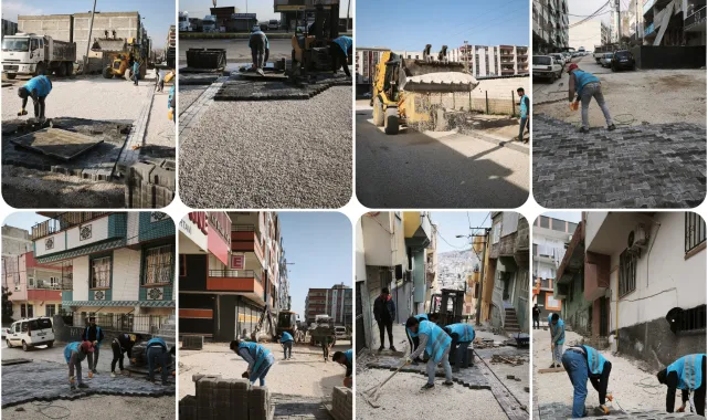 Eyyübiye'de Üstyapı Çalışmaları Elektrik ve Doğalgaz Kazıları Sonrası Yolları Yeniliyor