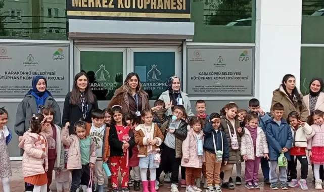 Karaköprü'de Minik Öğrenciler Merkez Kütüphanesini Ziyaret Etti