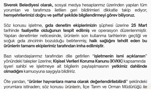 Siverek'te Halk Sağlığını Tehdit Eden 50 Ton Tavuk Ürünü İmha Edildi