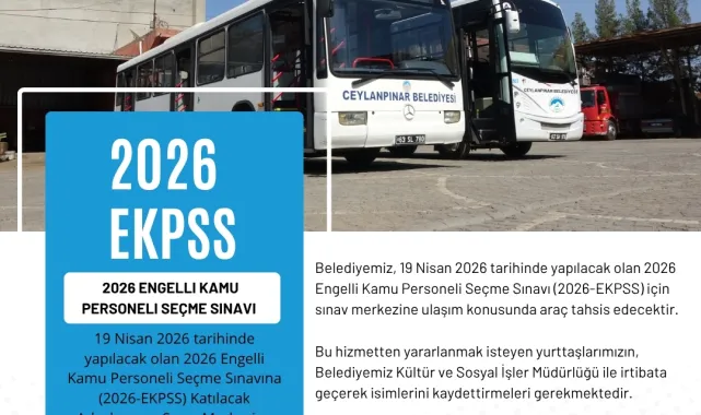 Ceylanpınar Belediyesi EKPSS Sınavı İçin Ulaşım Desteği Sağlayacak