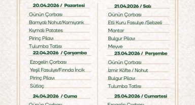 Viranşehir Halk Lokantası Haftalık Menüsü Açıklandı